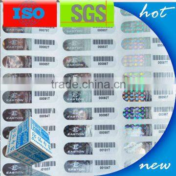 Security hologram water proof barcode label