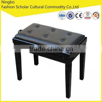 2015 new style adjustable black piano bench with buttons