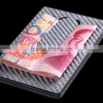 Glossy/Matte surface Durable carbon fiber magnetic business card holder