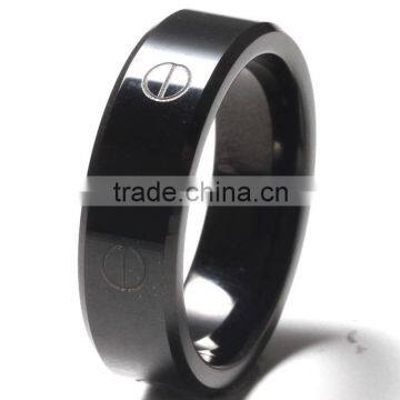 Fashion black brushed tungsten rings wholesale tungsten band mens tungsten wedding rings