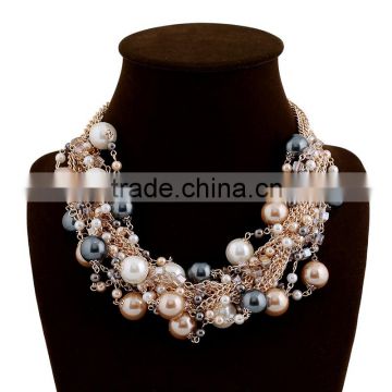 2016 latest design luxury mixed color pearl necklace