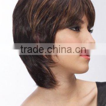 Custom made highlight color hair wig, mother wig, Synthetic short wigs