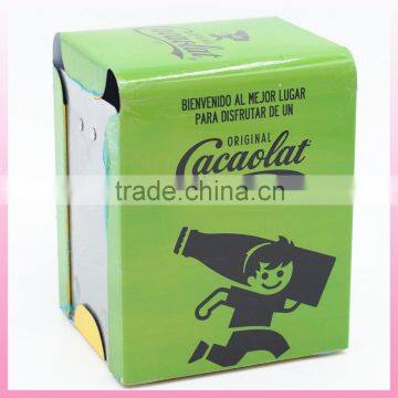 Customized green color tin plate tissue paper dispenser for advertising metal tissue dispenser