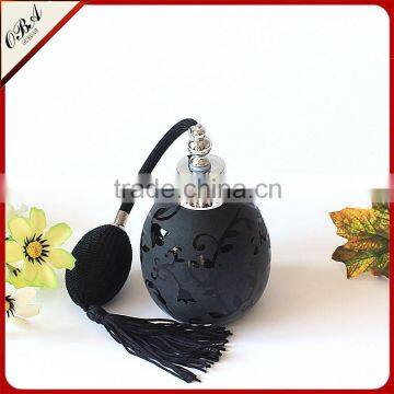OUBOAO Manual blowing black airbag luxury glass perfume bottle & screw cap reusable glass perfume bottle