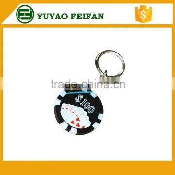 round type sticker poker chips key chain souvenir