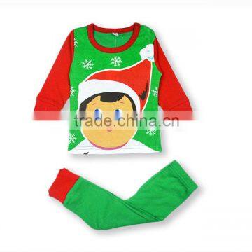 Christmas Santa Claus Long Sleeved T-shirt ELK Reindeer Printed Striped Pants Two-Piece Suit Pyjamas Sleepwear Homewear Cotton photo-6