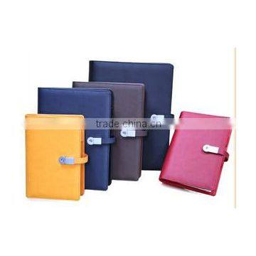 Gift Usage and Diary Type pu leather notebook with usb closure