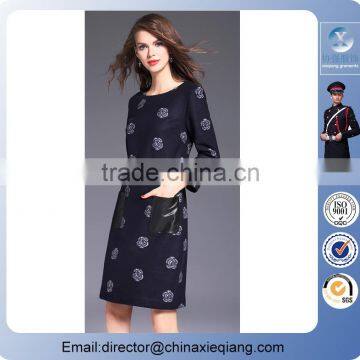 2016 Fashion Ladies Floral Printed Dress Women Rose Pattern Maxi Dress