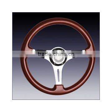 wooden steering wheel