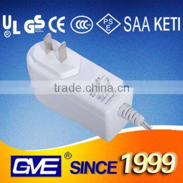 GVE white Plastics 12v dc 1.5a 2a power adapter for phone with CCC CE