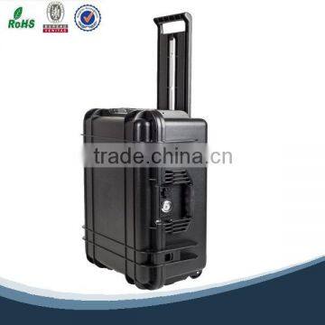 hard equipment case with wheels and pull up handle