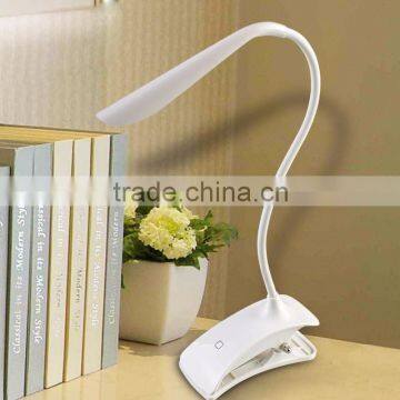 2W ABS fasion Clip Led reading table lamp with lithium battery