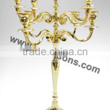 Gold Plated Wedding Decoration Floor Standing Candle Holders