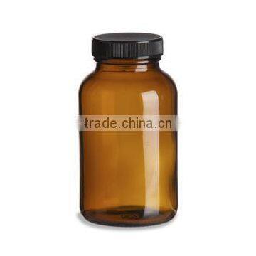 Glass Amber Bottle 250ml With Black Cap