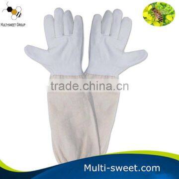 Best Selling Beekeeping Goat Leather Gloves / Beekeeper Protection Gloves With Long Sleeve