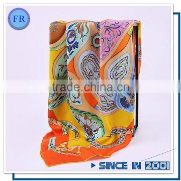 2017 New Arrival Custom Design Printed Pattern 100% Twill Silk Shawls and Scarves