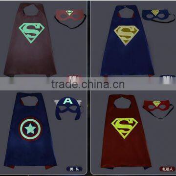 Wholesale 70cm Glow in Dark Kids Superhero Cape and Masks