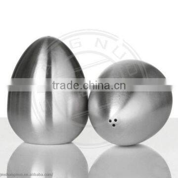 egg-shape Stainless steel salt and black pepper shaker