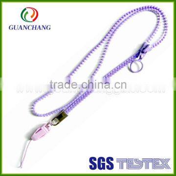 Custom brand own zip lanyard from china factory