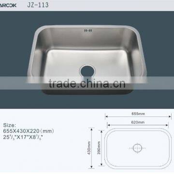 655x430mm Big and Deep Single Bowl Kitchen Sink Undermount Sink China Single Bowl Sink photo-2