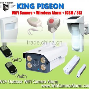 WiFi HD IP Camera Alarm W24 supports 64 wireless sensor for Wireless Home Alarm System