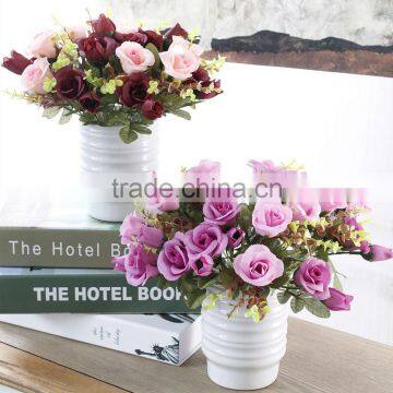 New Artificial Flowers Silk Bouquets of Roses Home Interior Decoration Flower photo-4