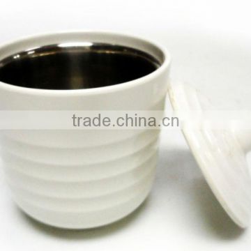 Simple design chinese rice bowl and spoon of new material PLA wholesale