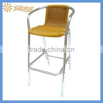 High seat Alum.frame Rattan Bar Chair L81717