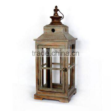 New Design Shape Large Antique Wooden Graden Outdoor Candle Lanterns