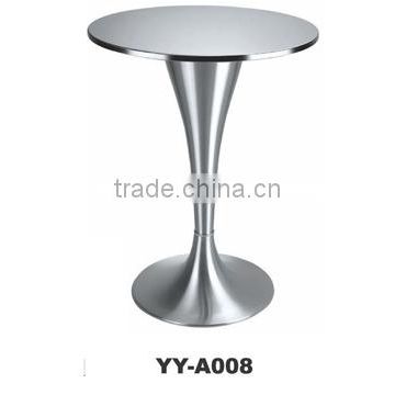 brushed aluminum base bar table YY-A008