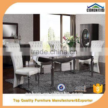 unique design armless dinning room furniture calabash stainless steel legs dinning chair