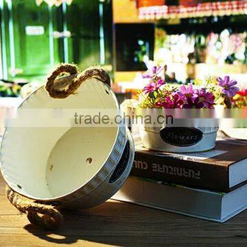 GARDEN BUCKET, GALVANIZED METAL FLOWER BUCKET, DECORATIVE GARDEN BUCKET photo-3