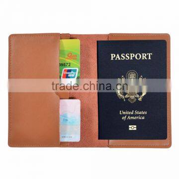 cow Leather Passport Holder Travel Wallet For MenWomen