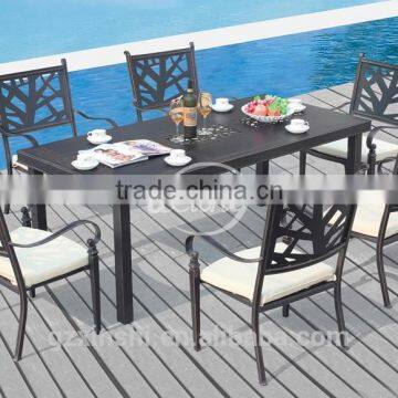 outdoor cast aluminum table and chair/ garden cast aluminum dining set