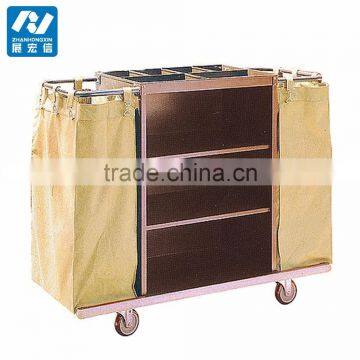 Laundry Cart Cleaning Trolley Hotel Linen Trolley photo-6