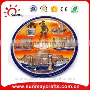 Wholesale custom high quality Rhoodes souvenir ceramic plate for sale