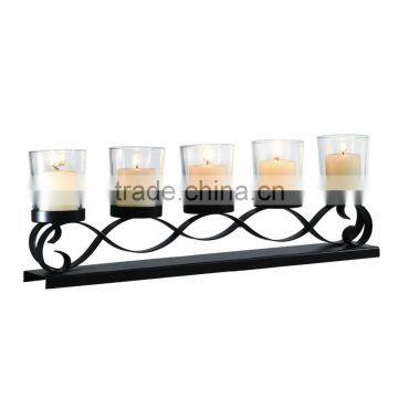 Black Iron Candle Stand Rack Shelf Hold 5 Candles