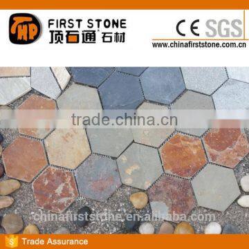 HS-TY-090 Rusty Slate Mosaic Hexagon Paver