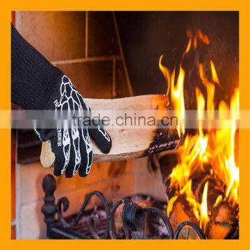 15 Inch Extra Length Heat Protective Cooking Gloves Cotton Insulated Heat Defender Gloves photo-4