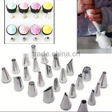 24pcs/set 430 s/s different shape cake decorating tips