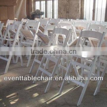 White Wooden Banquet Bar Folding Chair photo-3