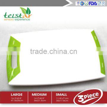 3 Piece Cutting Board Plastic Set or Slicing Fruits,
