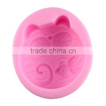 Food Grade Silicone Mold DIY Handmade Soap Mold Art Soap Mold Cake Decoration - Cat and Fish 1688 Agent photo-3