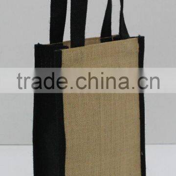 Customize High Quality pp Laminated Jute Wine Bag With Jute Handle photo-2