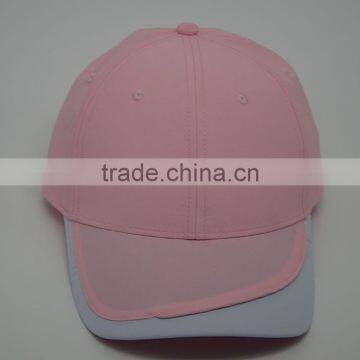 Baseball Caps With Fabric Color Contrasting oF Taslon Waterproof Fabric