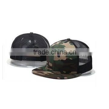 2017 Custom Trucker Snapback Cap Embroidery Flat Brim Snapback Mesh Hat 6 Panel Cap photo-2