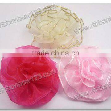 Garment accessories organza fabric flowers for dresses