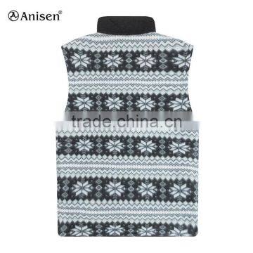 Bulk Wholesale Custom Printing Pattern Fleece Men Vest photo-2