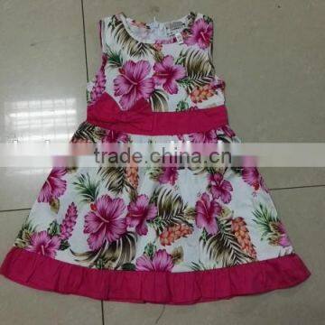 Girl's New Design High Quality Summer Printed Dress Stock Clearance photo-2