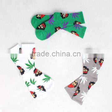 hemp-leave design socks, sports socks, mountaineering socks